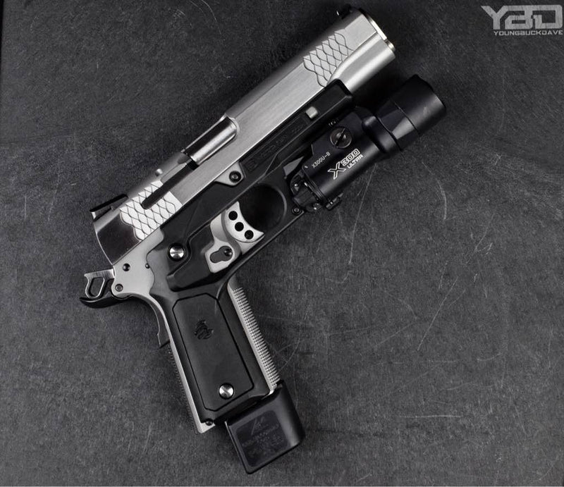 RECOVER Tactical CC3P Grip and Rail System for the 1911 - BLACK FRAME W/ BLACK AND PHANTOM PANELS - Middletown Outdoors